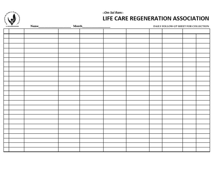 Daily Collection Follow-Up Sheet | PDF