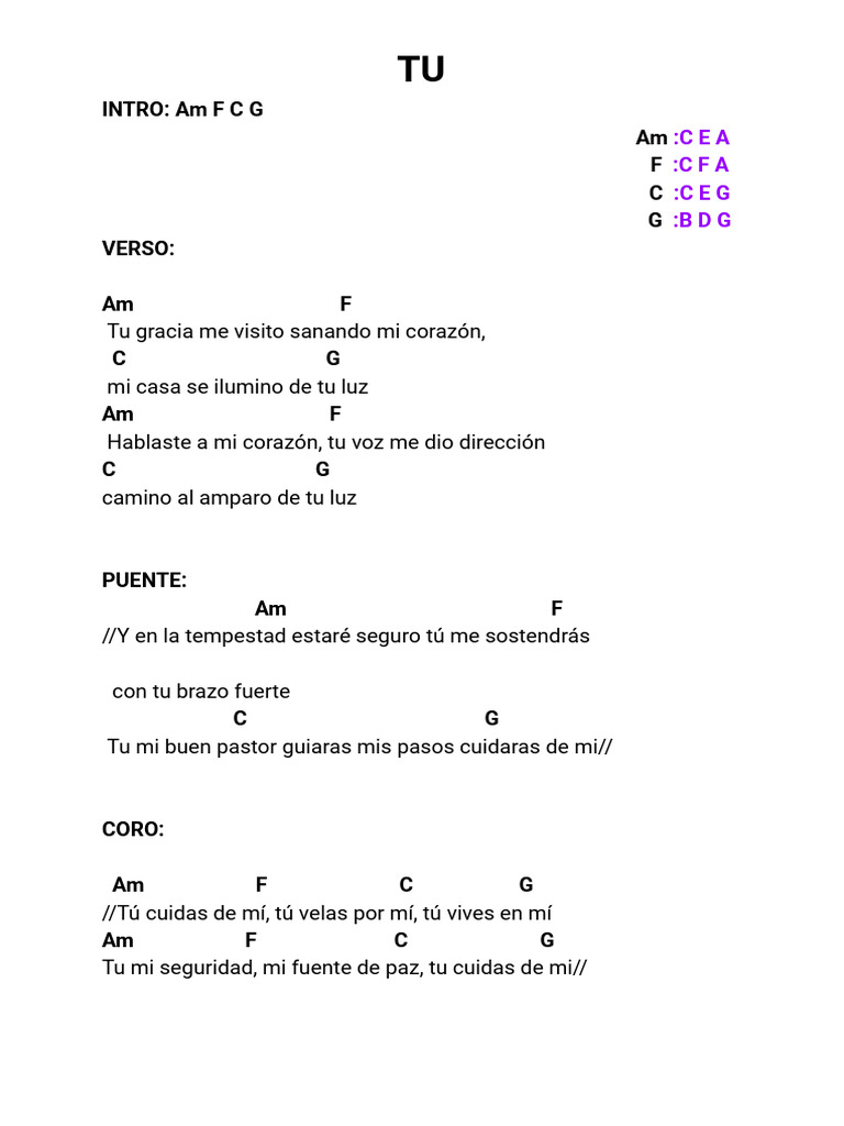 Letra de Canción: Tu Gracia Me Visitó | PDF
