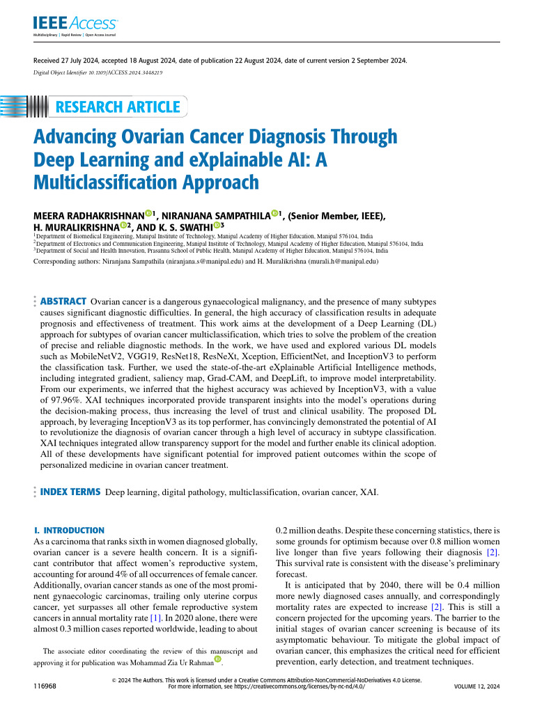 Deep Learning for Ovarian Cancer Diagnosis | PDF | Ovarian Cancer ...