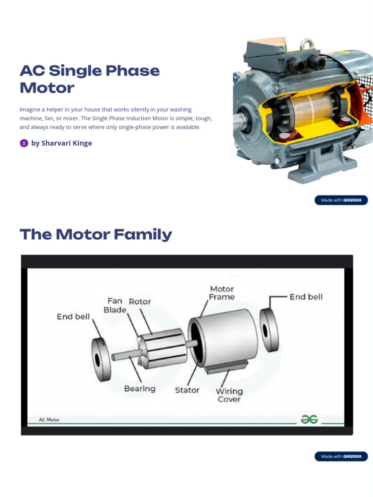 AC Single Phase Motor | PDF
