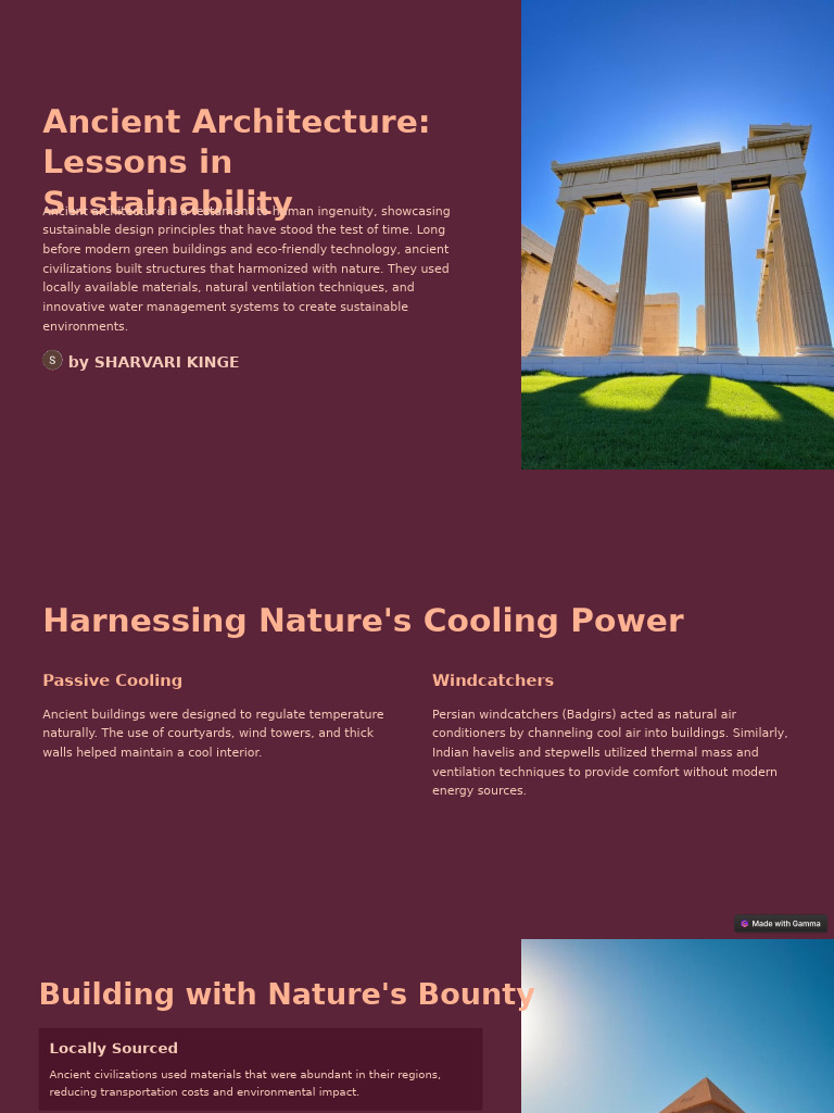 Ancient Architecture Lessons in Sustainability | PDF | Sustainable ...