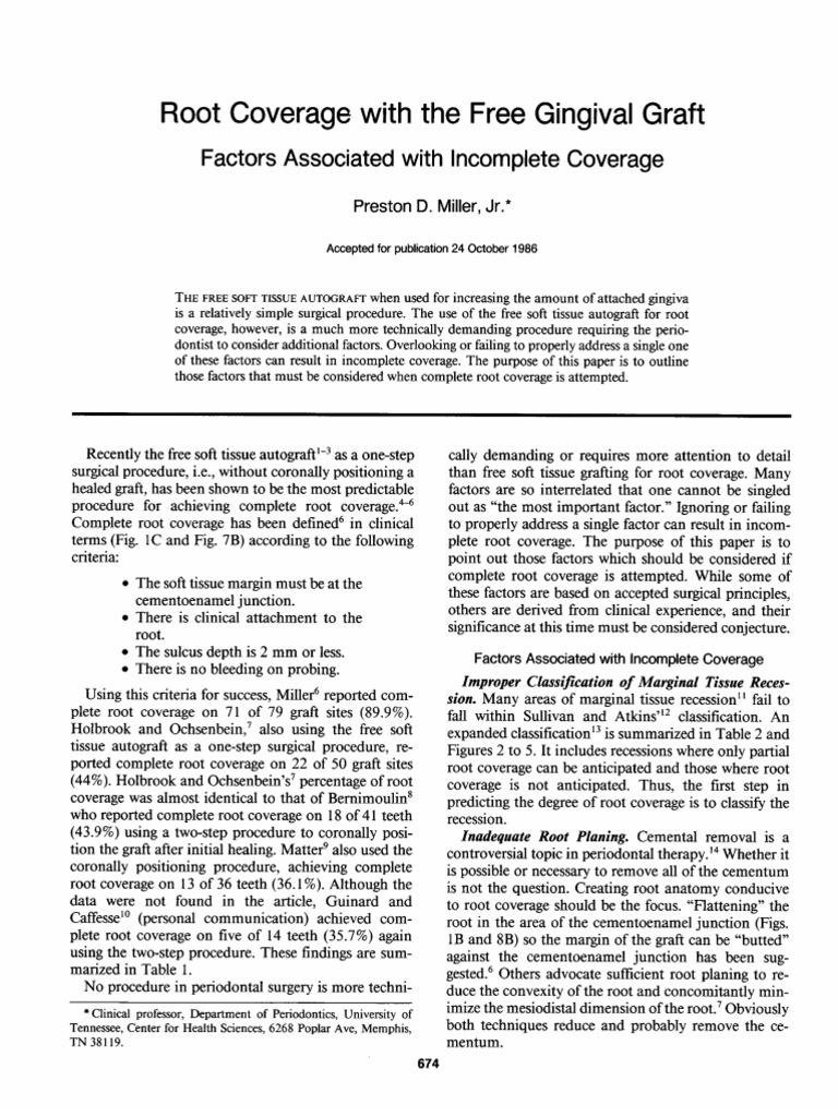 Factors for Successful Root Coverage | PDF | Periodontology | Dentistry ...