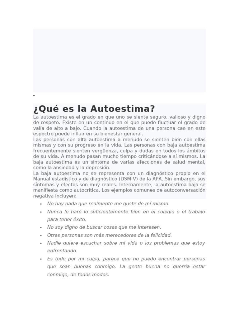 Efectos y Mejora de la Autoestima | PDF | Autoestima | Adultos