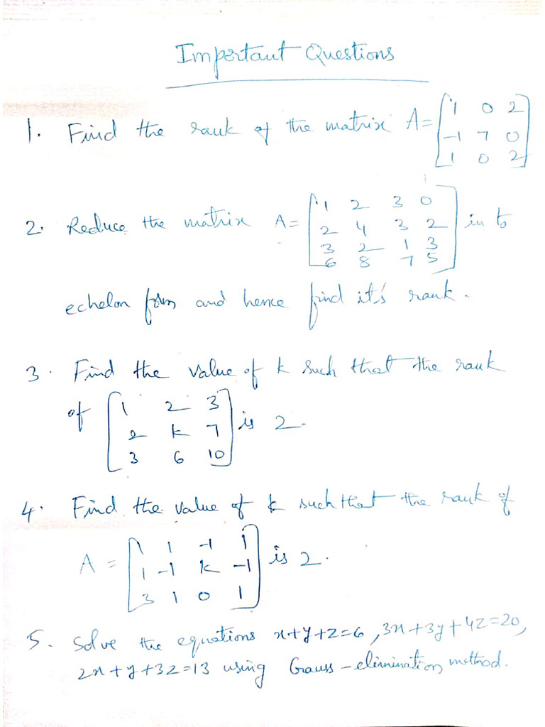 Mat Imp Questions Mid | PDF