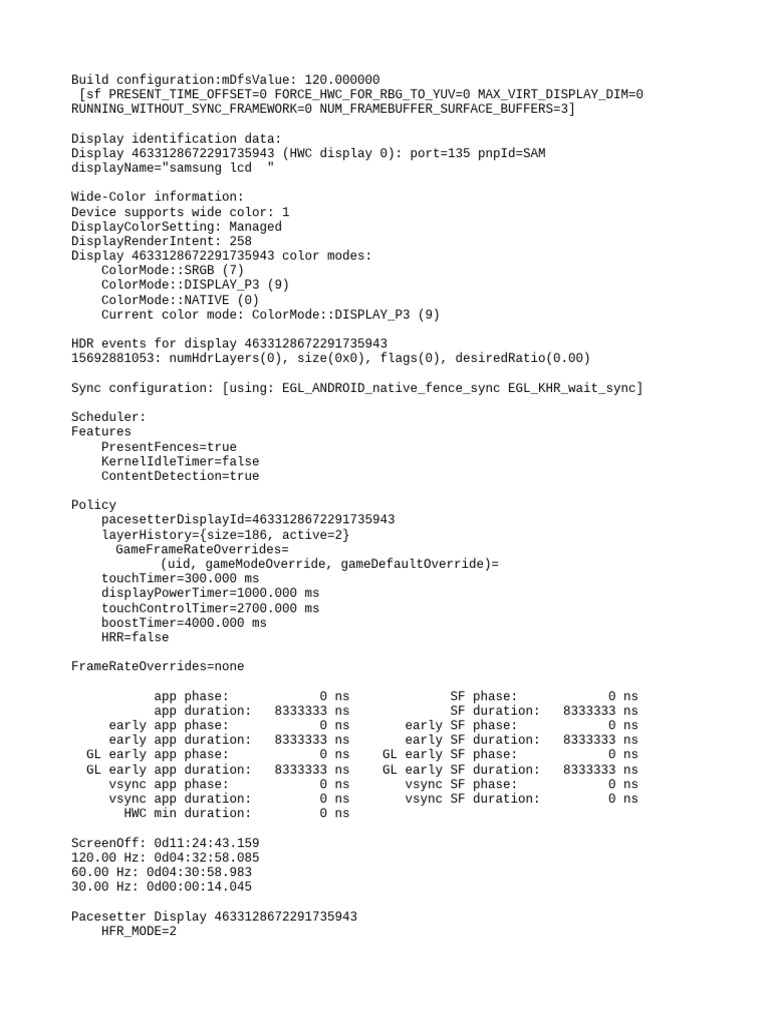 Display Configuration and Performance Data | PDF | Frame Rate ...