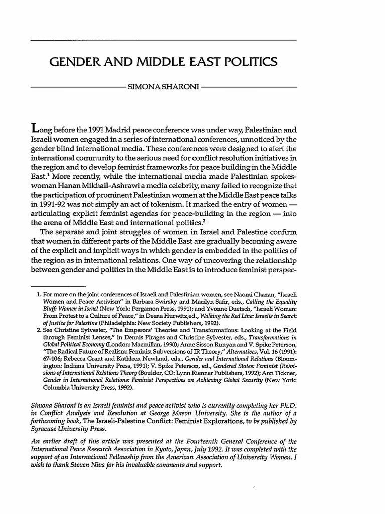 Feminist Perspectives in Middle East Politics | PDF | Gender Studies ...