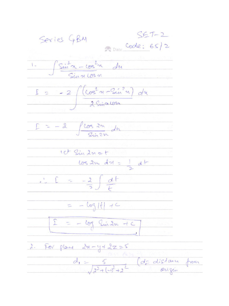Class 12 Mathematics Set 2 | PDF