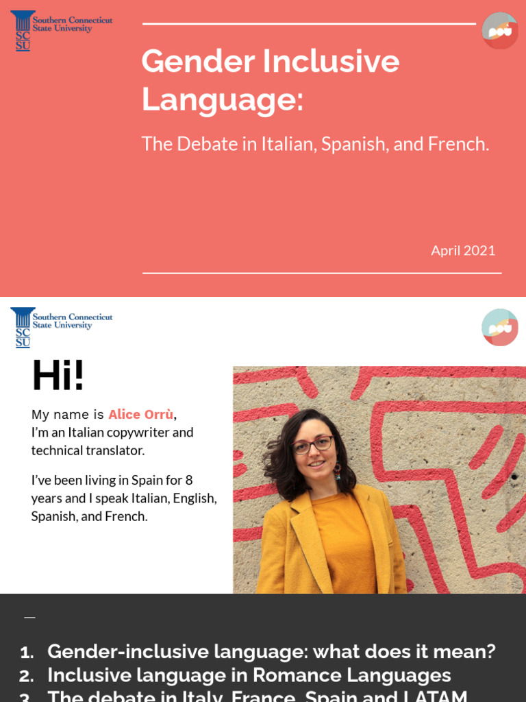 Webinar Gender Inclusive Language SCSU | PDF | Grammatical Gender ...
