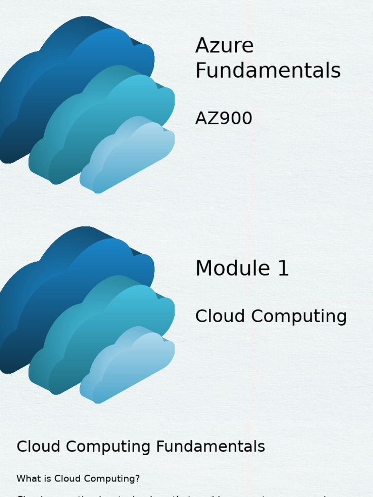 Azure Cloud Computing Fundamentals Guide | PDF | Cloud Computing ...