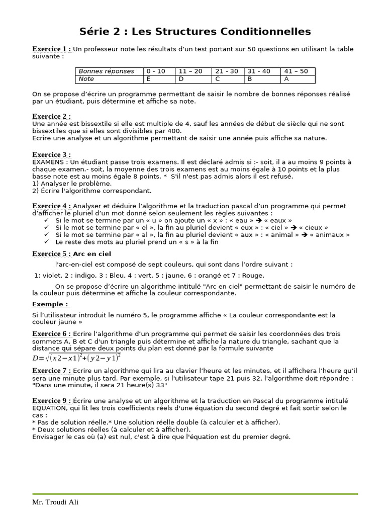 Algorithmes et Exercices de Programmation | PDF | Équation du second ...