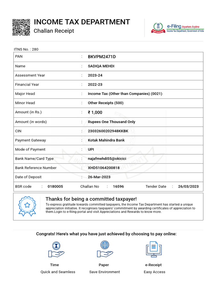 23032600202948kkbk - Challanreceipt Appi Link | PDF