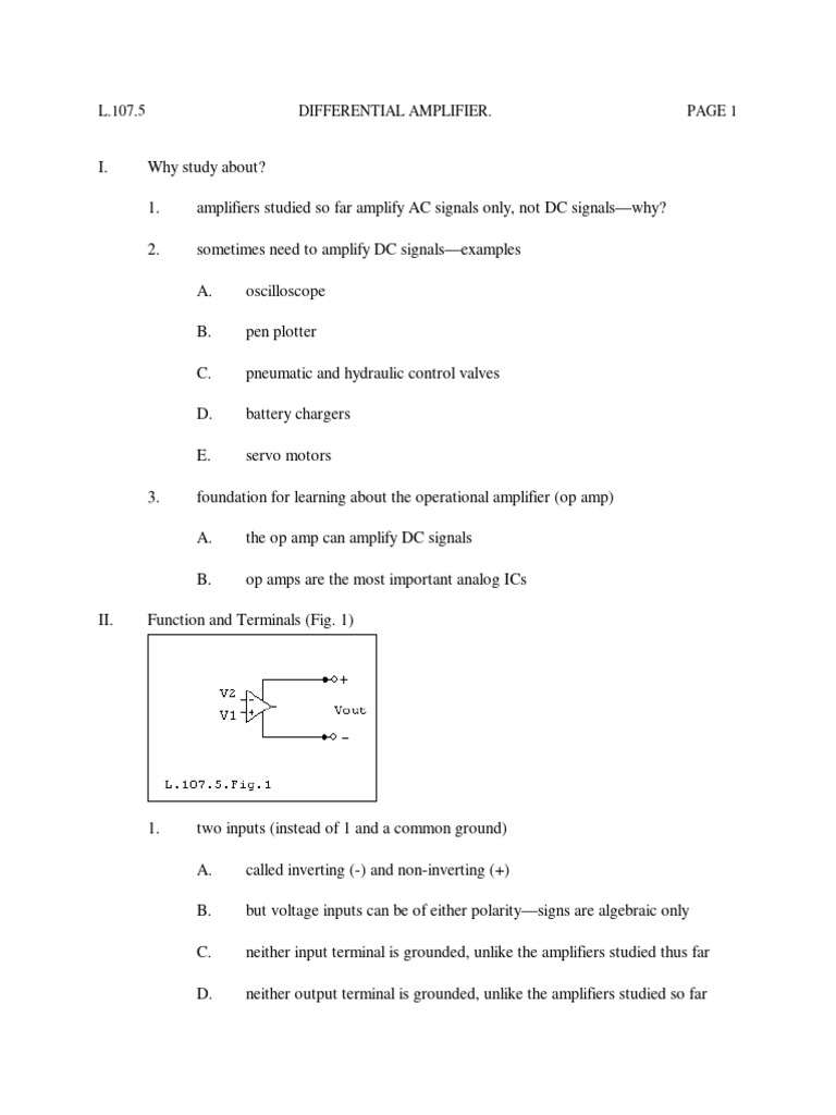 Understanding Differential Amplifiers | PDF | Amplifier | Operational ...