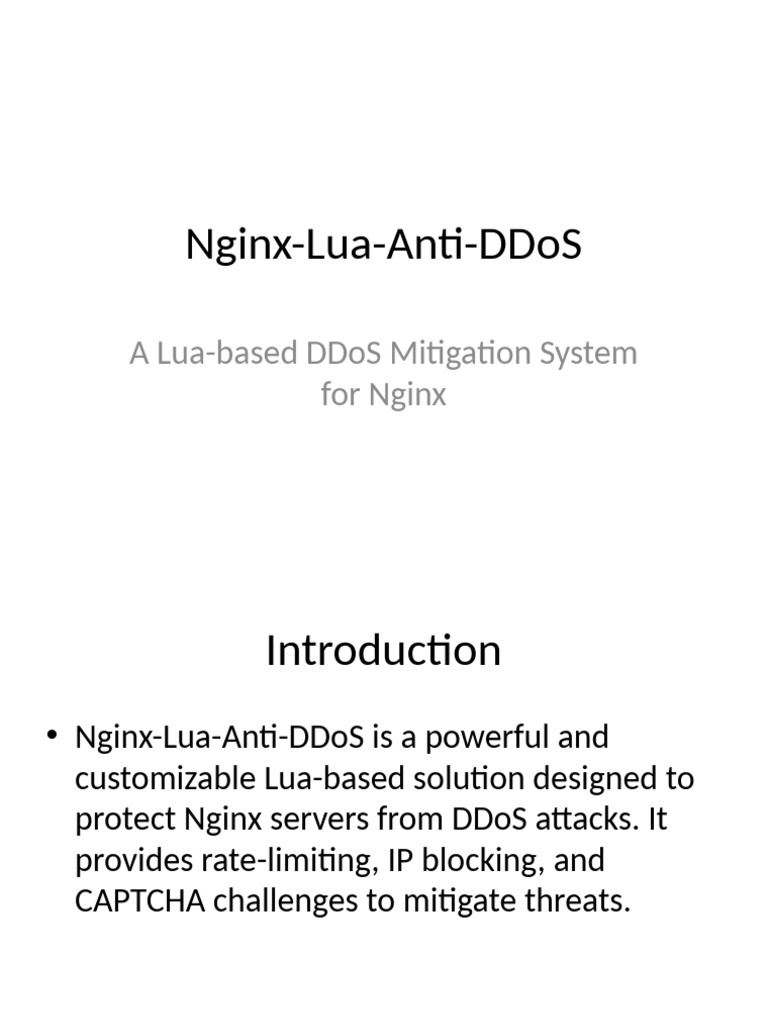 Nginx Lua Anti DDoS Presentation | PDF