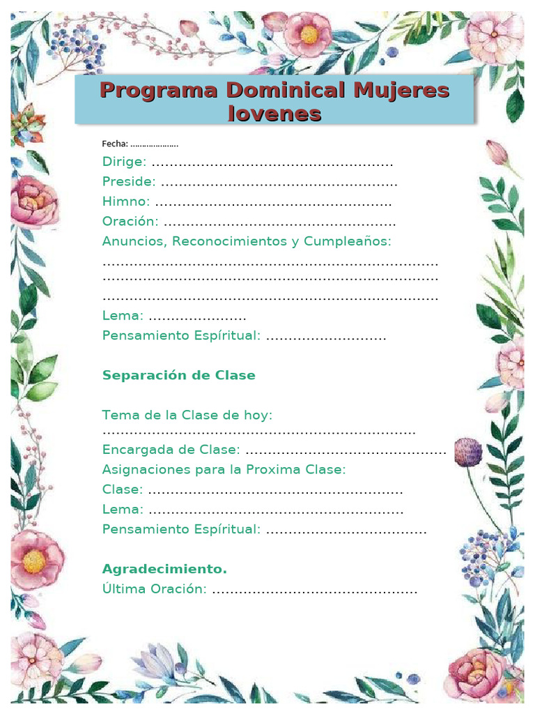 Programa Dominical MMJJ | PDF