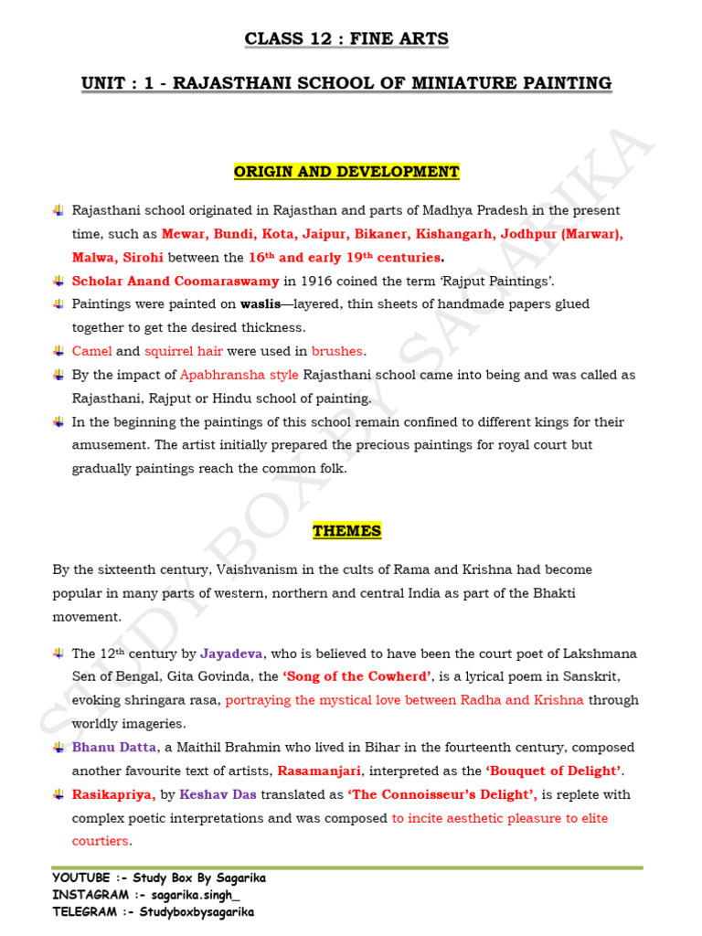 Fine Arts Notes | PDF | Mughal Empire | Paintings