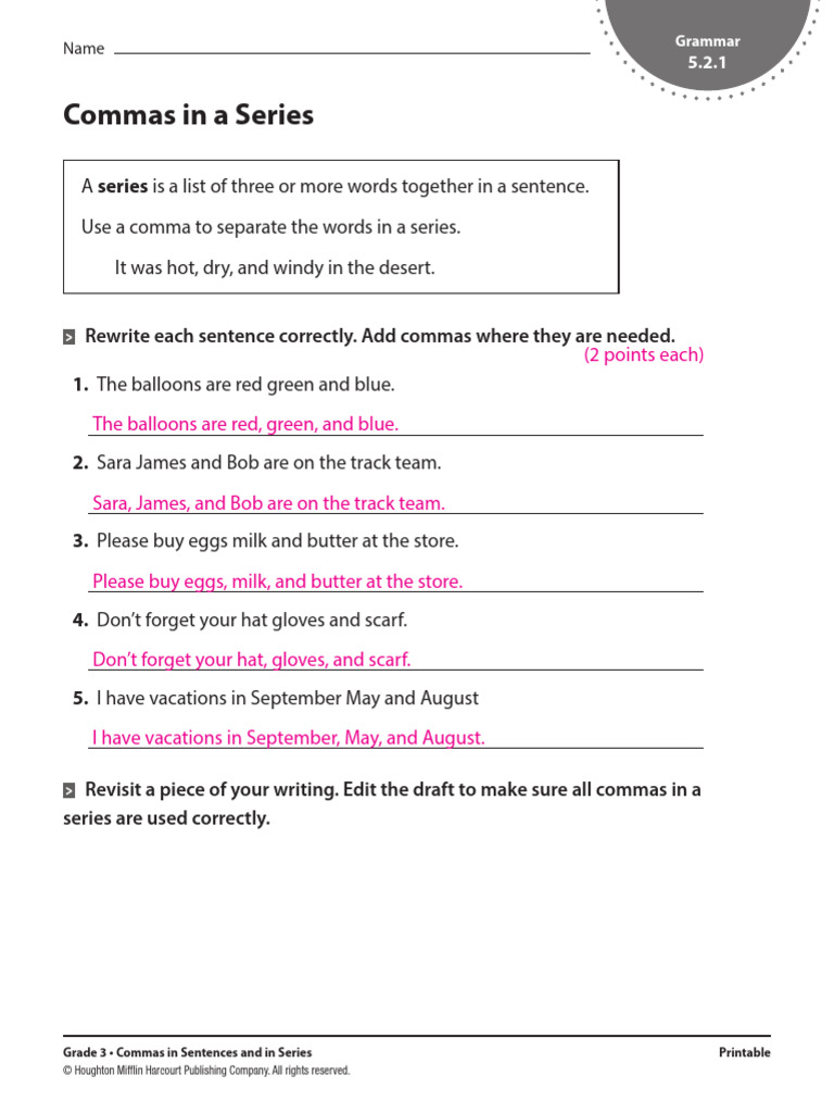Commas in Series and Sentences Guide | PDF | Grammar | Linguistics