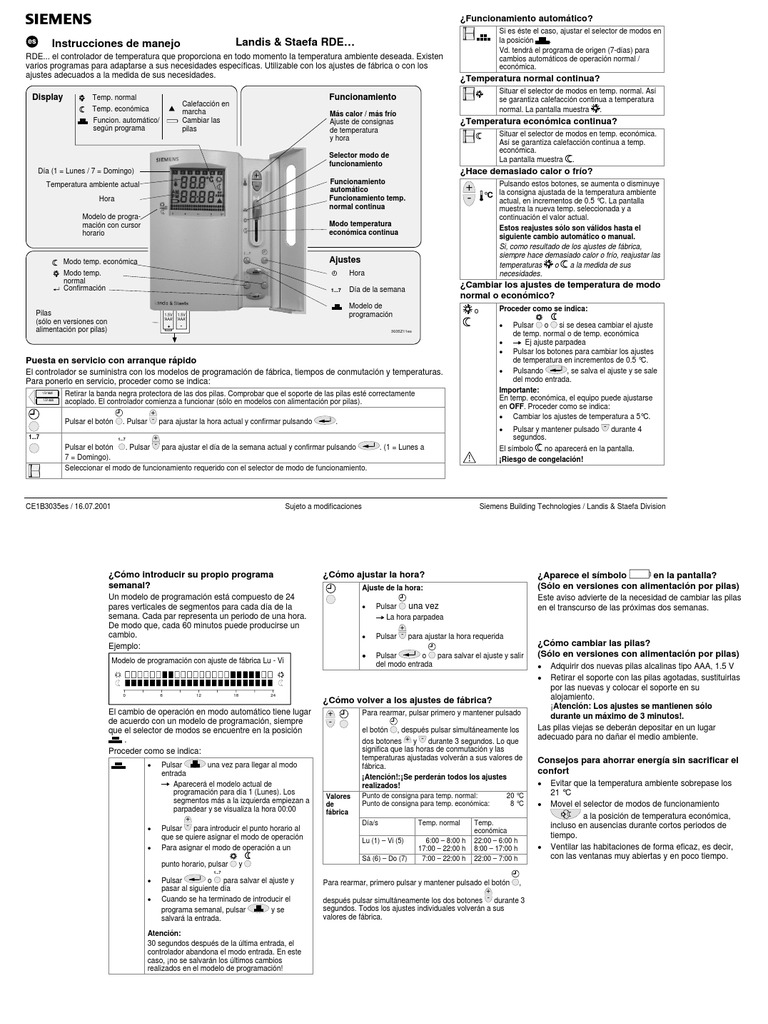 Termostato Siemens, PDF, Caldera