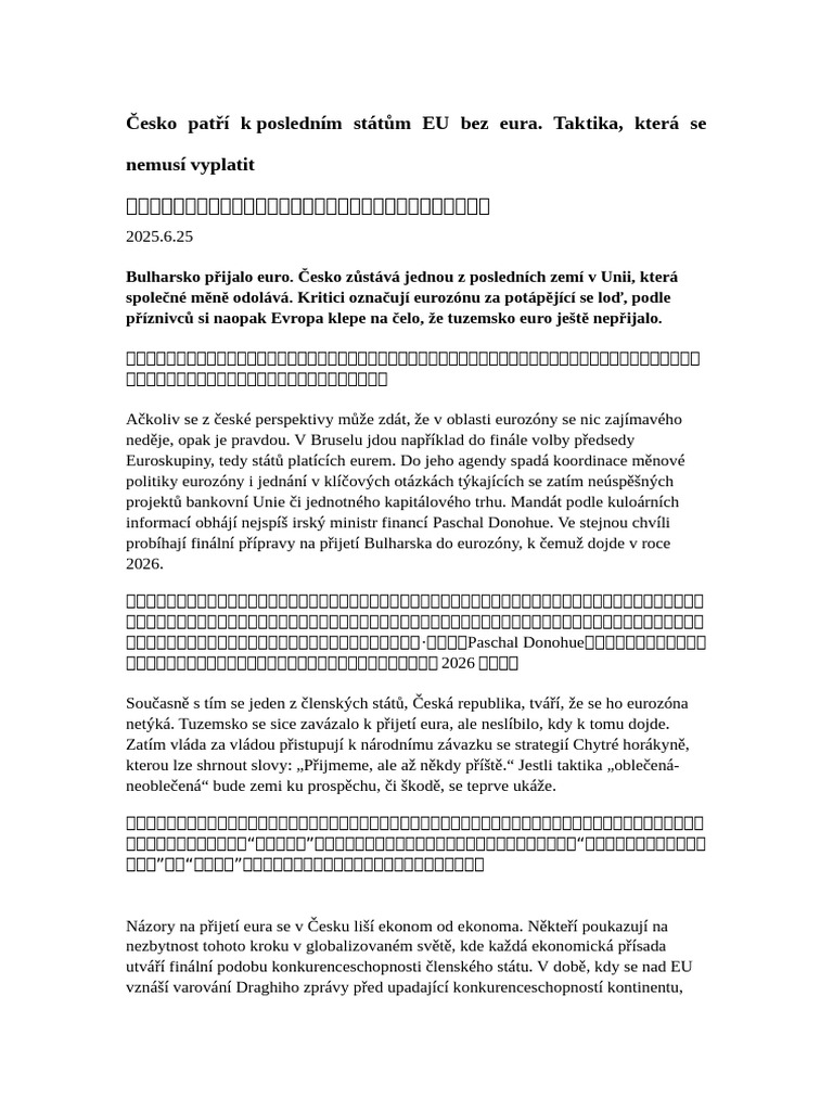 捷克是欧盟最后几个未使用欧元的国家之一| PDF