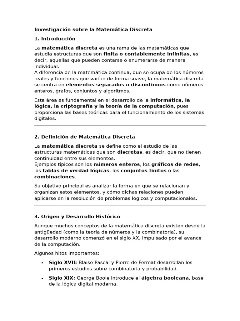 Ejemplos de Matemática Discreta | PDF | Matemáticas discretas ...