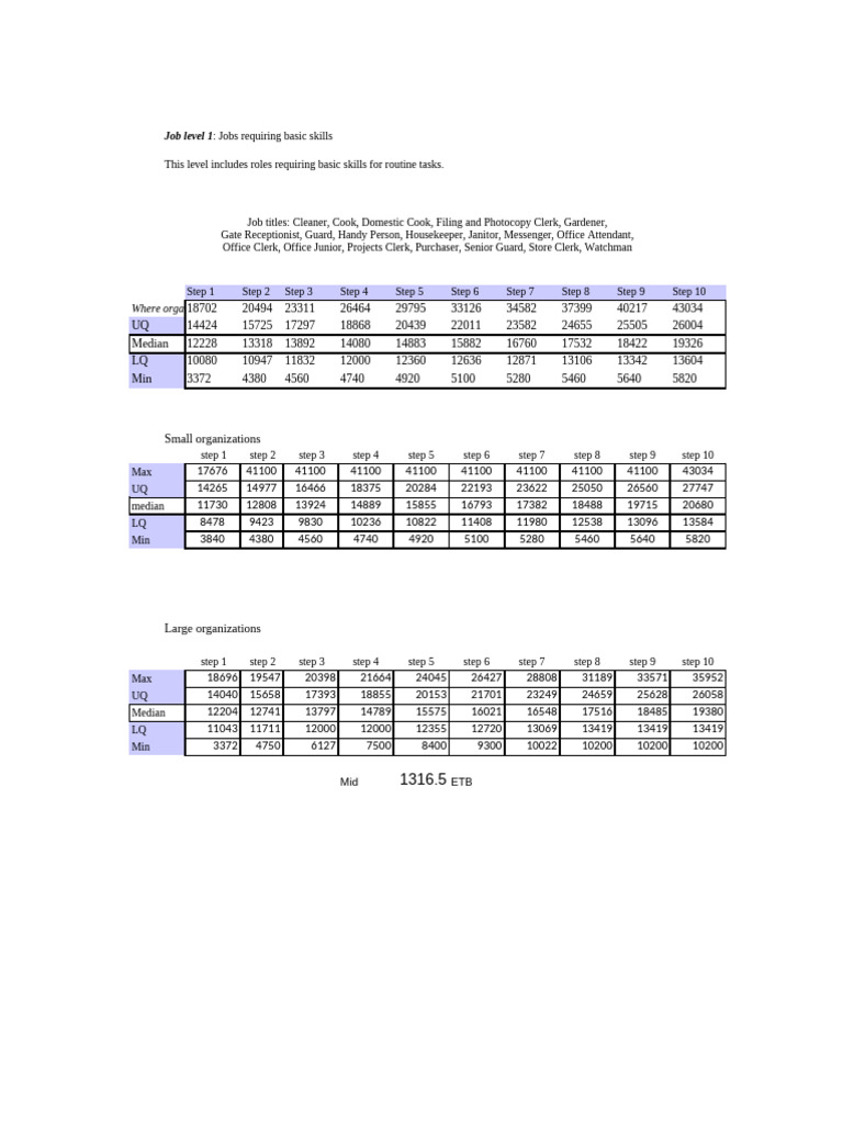 Job Levels and Salary Ranges Overview | PDF