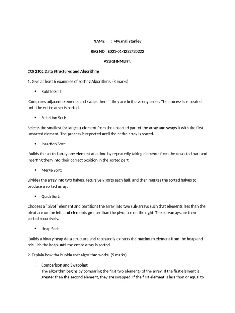 Bubble Sort Algorithm Explained | PDF | Applied Mathematics ...