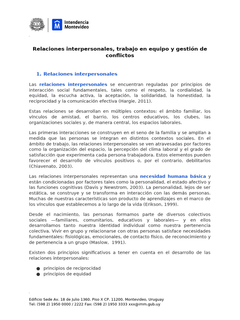 Relaciones Interpersonales en el Trabajo | PDF | Comunicación ...