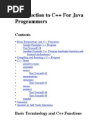 Introduction To C++ For Java Programmers