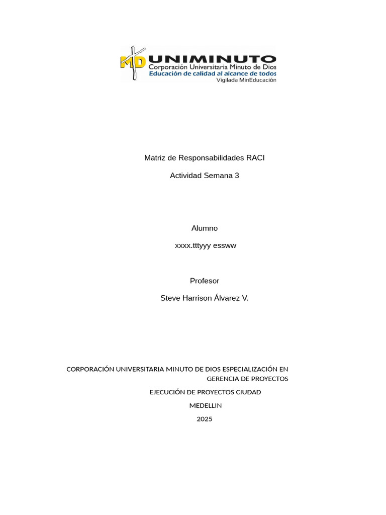 Matriz RACI para Gestión de Proyectos | PDF | Gestión de proyectos ...
