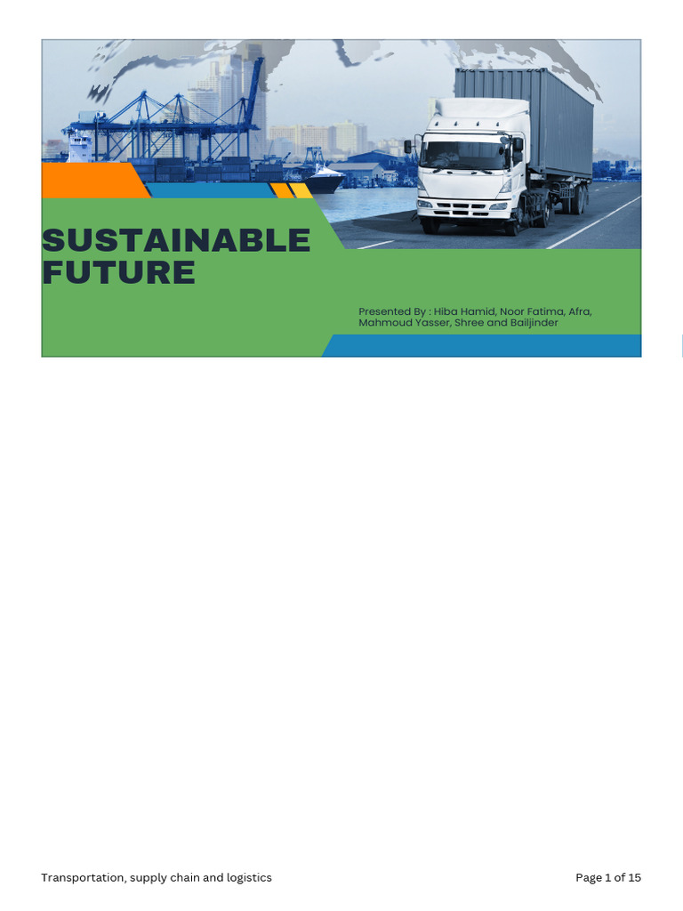 Transportation and Logistics Sustainability | PDF | Sustainability ...