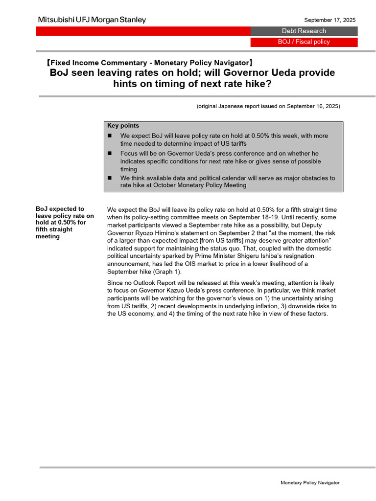 BOJ Monetary Policy Navigator | PDF | Inflation | Securities (Finance)