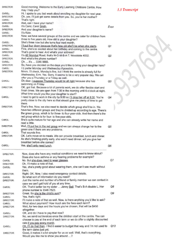 Level 1 - 1.3 and 1.4 - Transcript | PDF