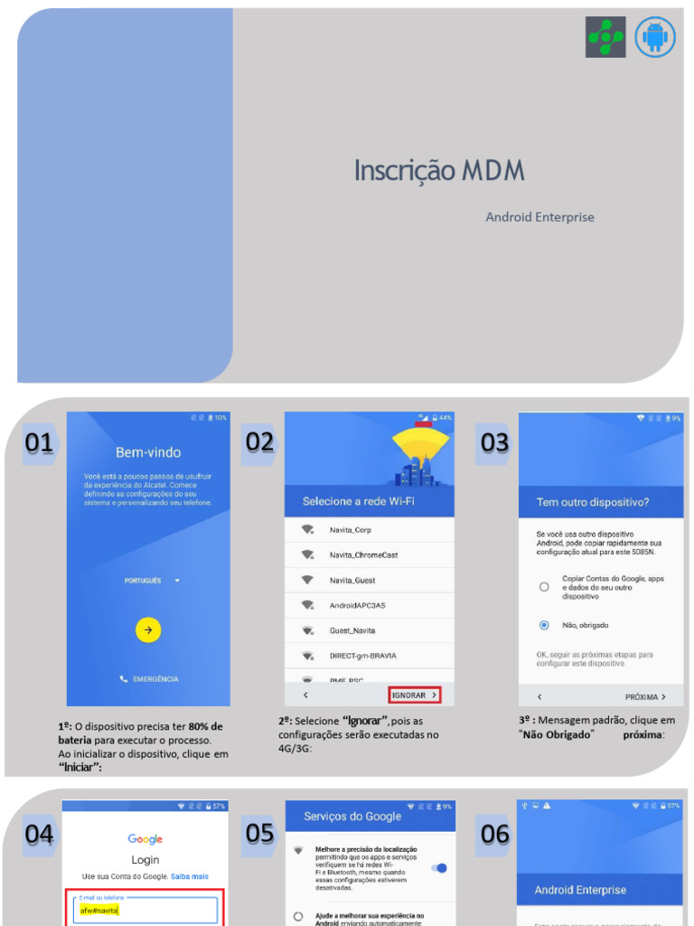 Guia de Inscrição MDM Android Enterprise | PDF