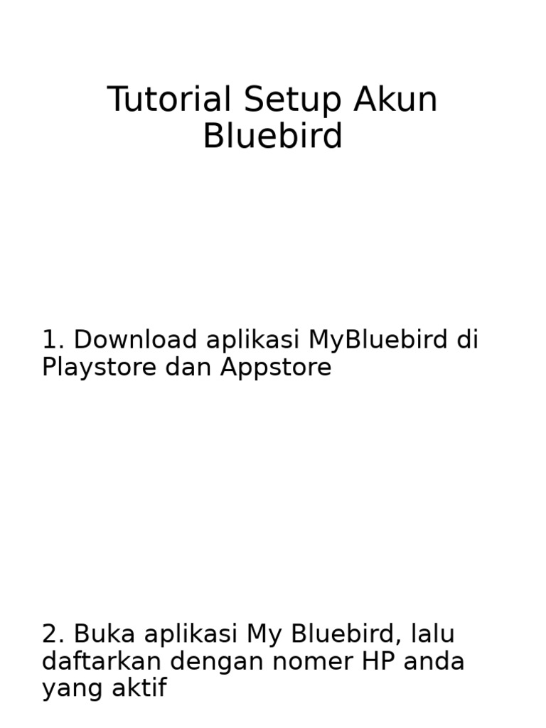 Tutorial Setup Akun Bluebird | PDF