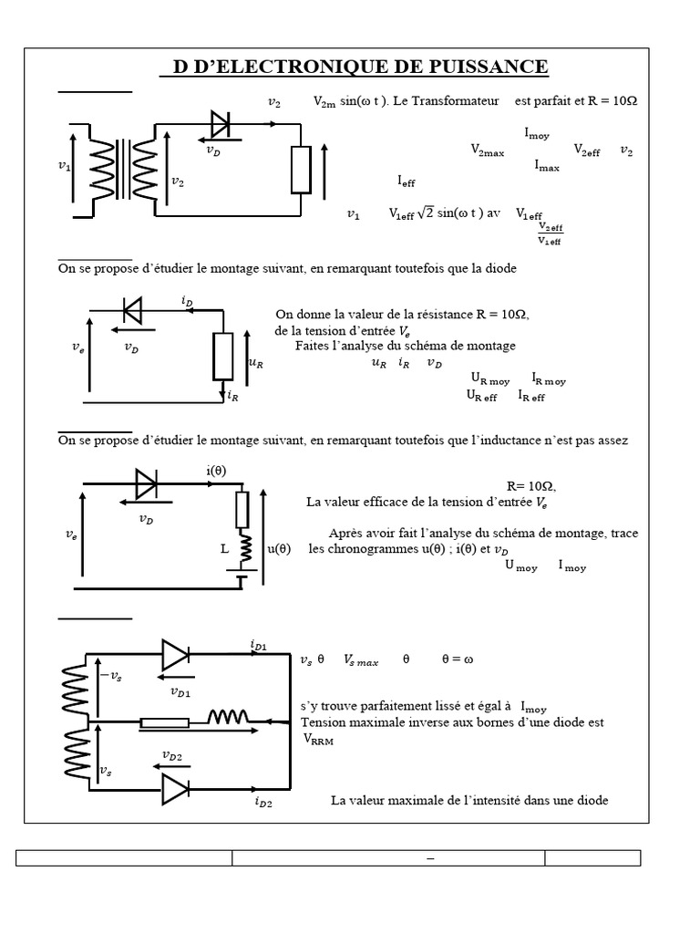 Exercices d'électronique de puissance | PDF | Ingénierie de l'énergie ...