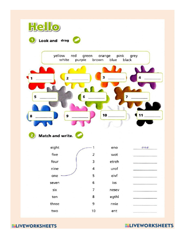 Colours And Numbers Pdf