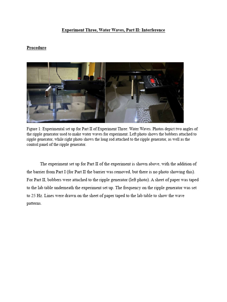 Experiment 3 Part 3 Water Waves | PDF