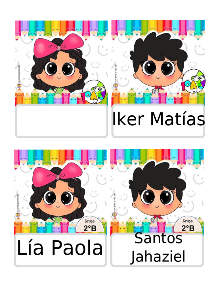 Gafetes de Nombre para Niños | PDF