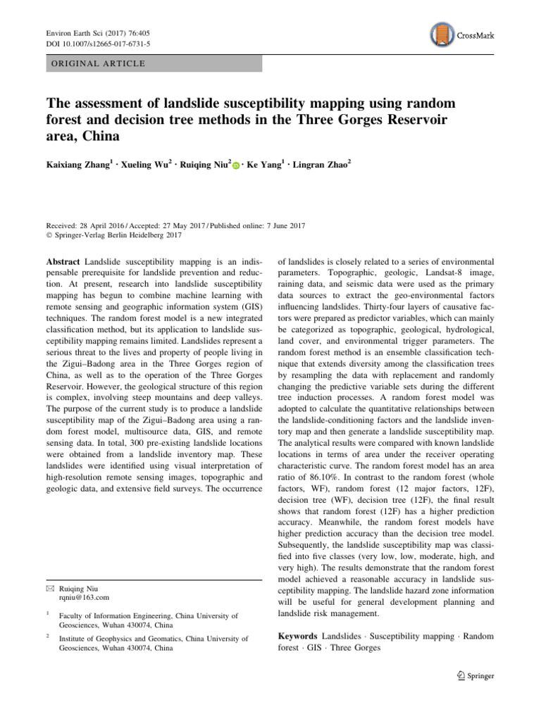 Landslide Susceptibility Mapping in China | PDF | Landslide | Earth ...