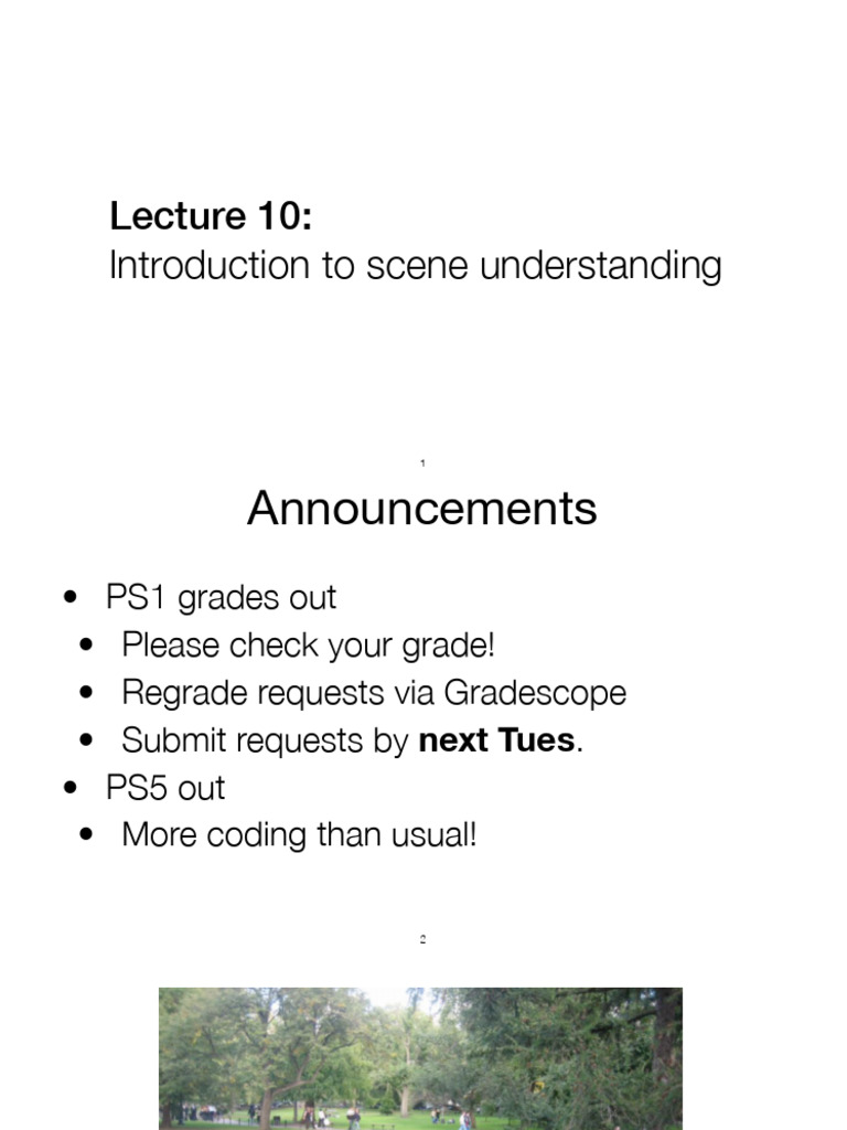 Scene Understanding and Recognition Basics | PDF | Perception | Algorithms