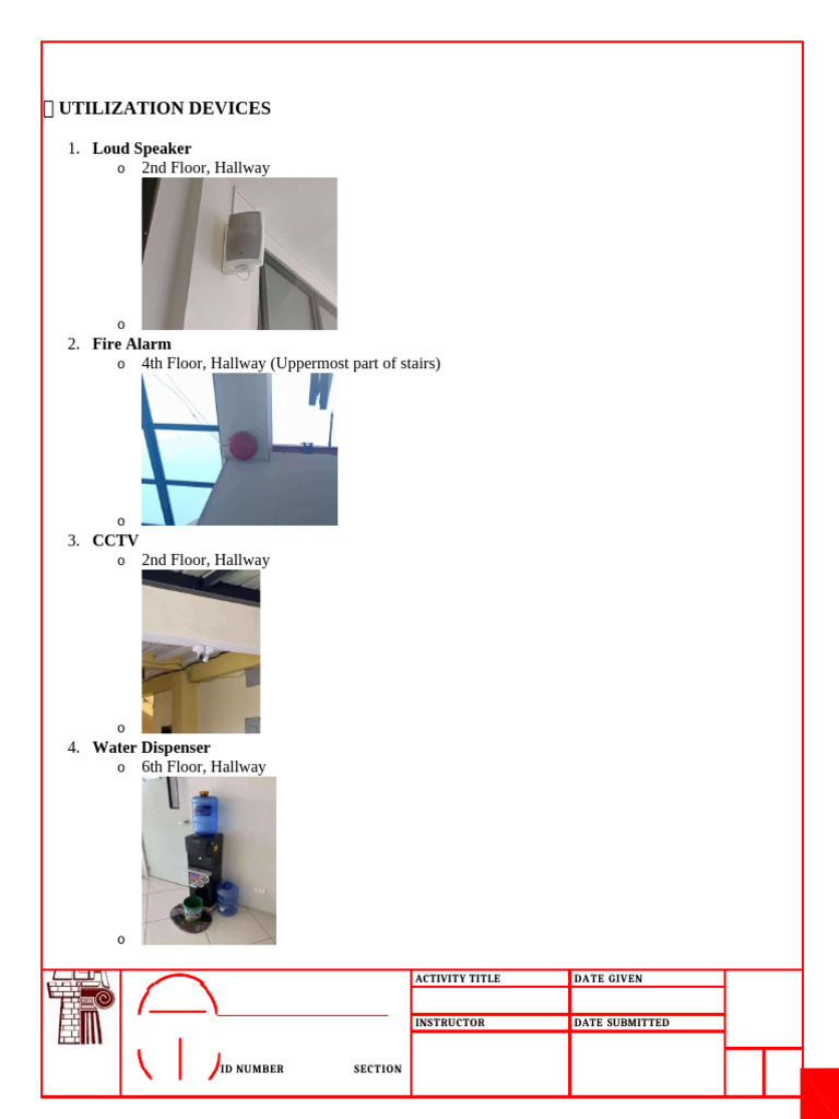 Utilization Devices and Equipment List | PDF