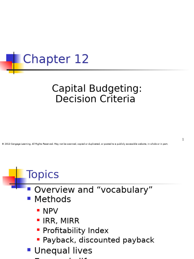 Capital Budgeting Decision Criteria Guide | PDF | Capital Budgeting ...