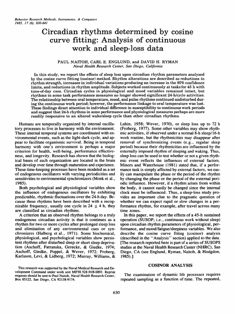 Circadian Rhythms and Sleep Loss Effects | PDF