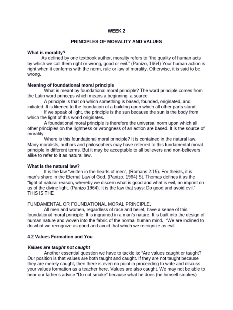 Foundations of Morality and Values | PDF | Information | Value (Ethics)