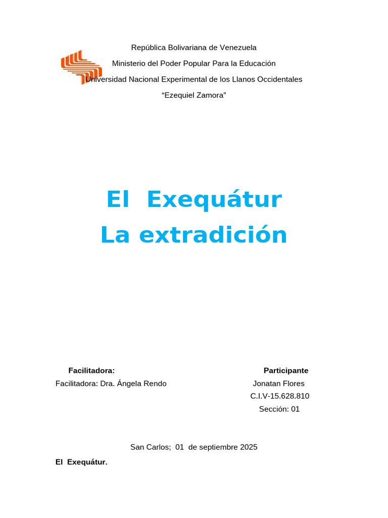 Exequátur y Extradición en Venezuela | PDF | Extradición | Sentencia (ley)