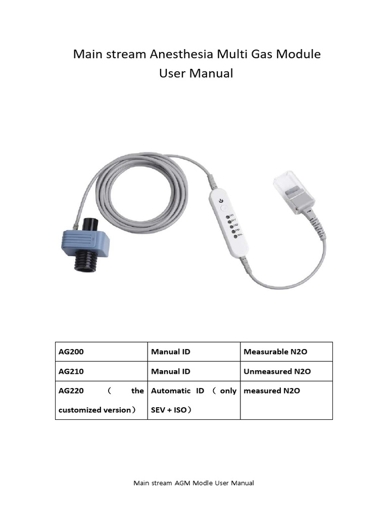AGM Module User Manual for Anesthesia | PDF