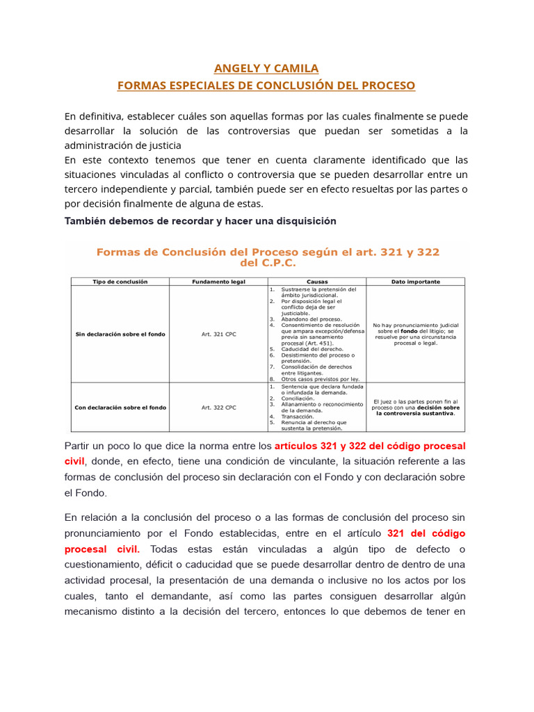 Formas de Conclusión del Proceso Judicial | PDF | Jurisdicción | Ley ...