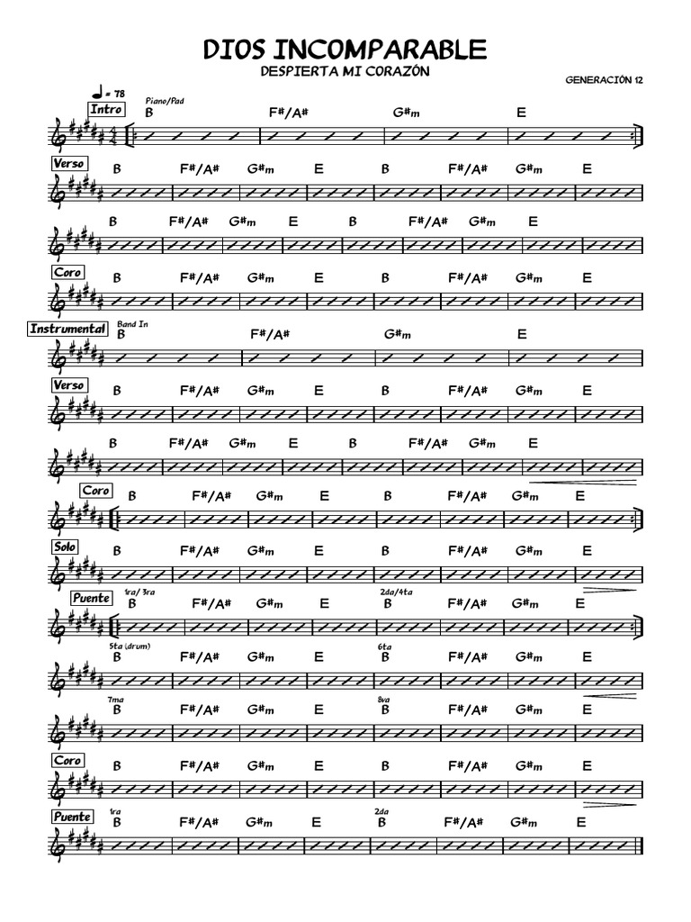 Dios Incomparable Chart | PDF