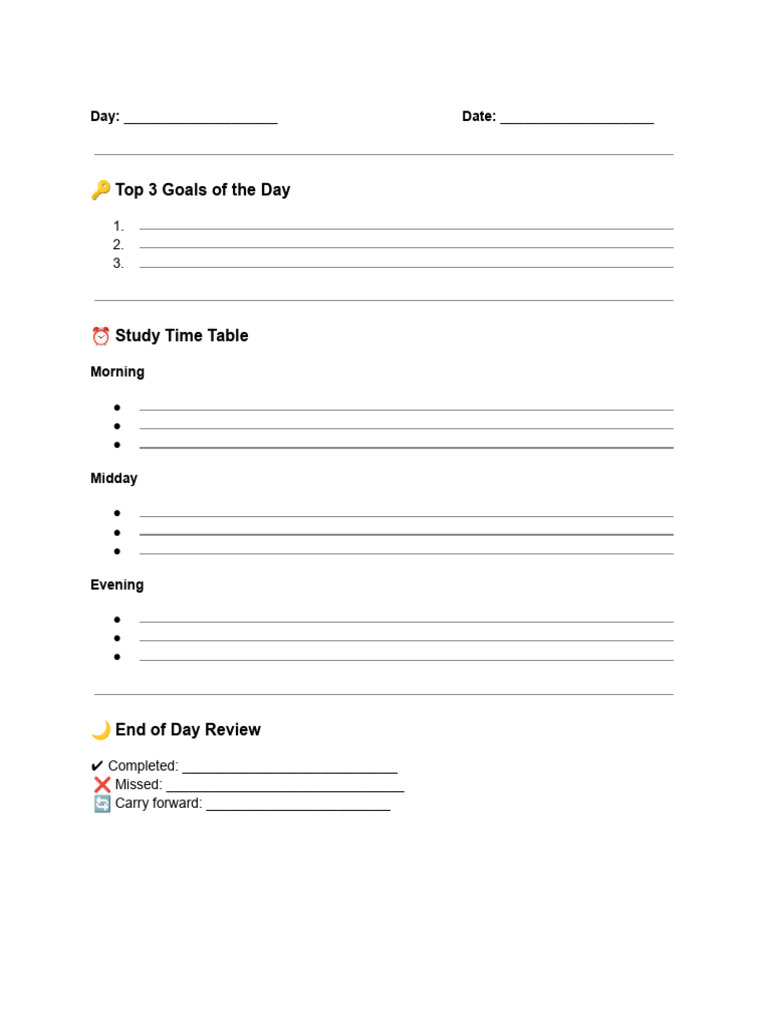 Daily Schedule | PDF