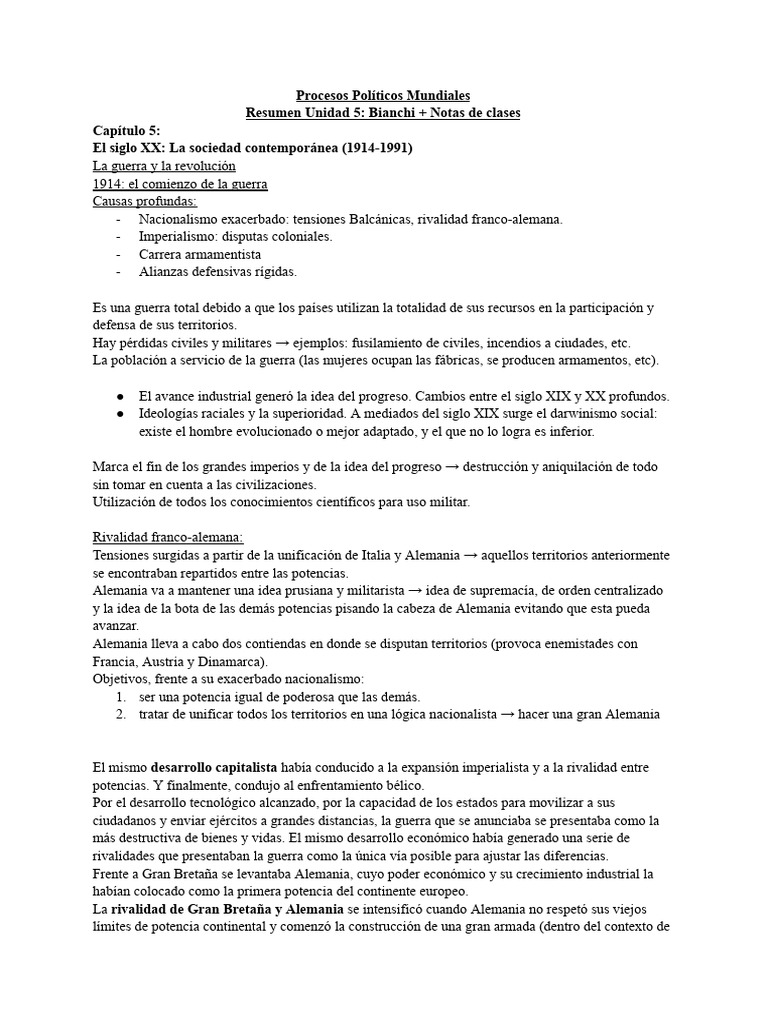 Causas y Consecuencias de la Gran Guerra | PDF | imperio Alemán ...
