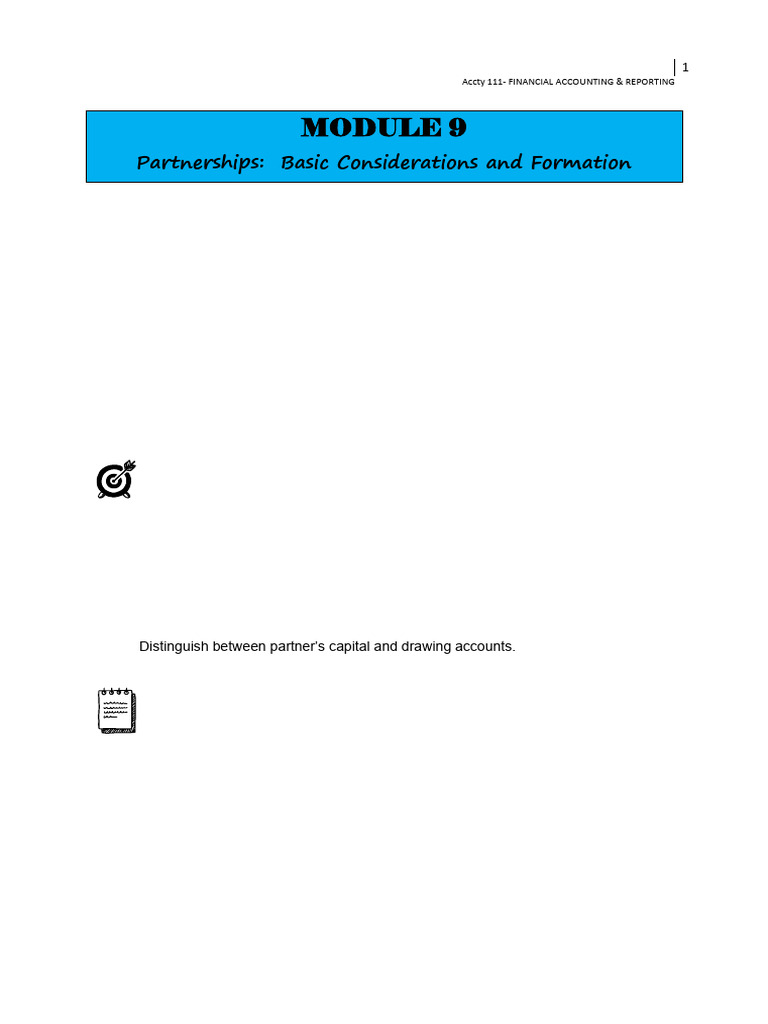 Partnership Formation and Characteristics | PDF | Debits And Credits ...